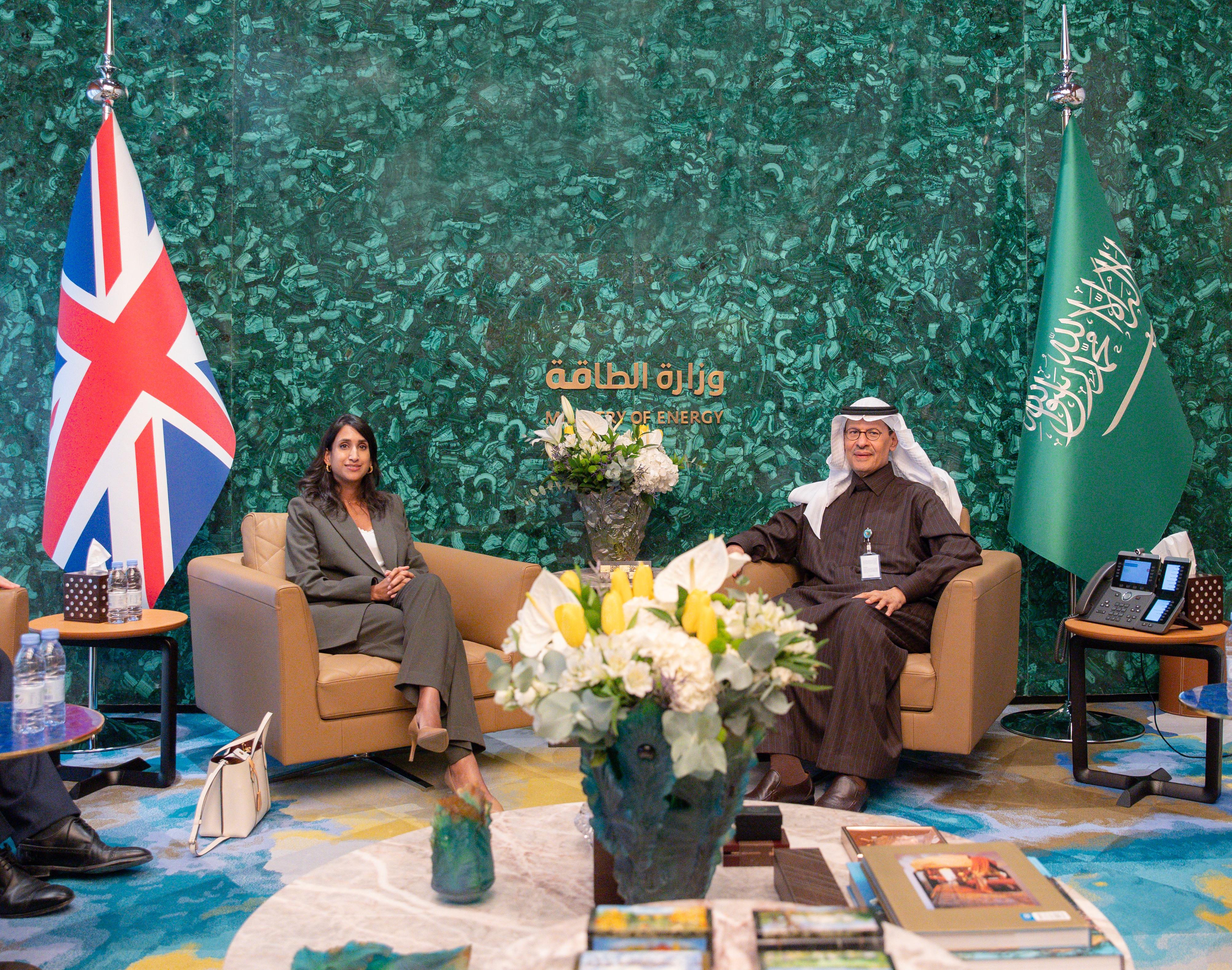 HRH Minister of Energy meets with UK Secretary of State for Energy Security and Net Zero 